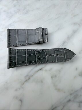 NEW custom exotic alligator Franck Muller 30/22mm Gray Leather Watch Strap